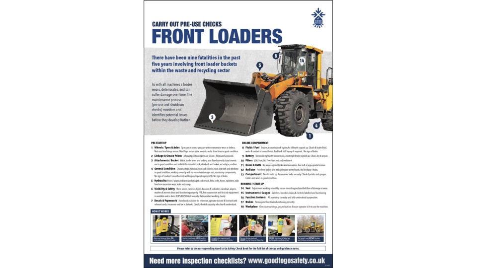 Front Loader Poster - Visual Inspection Checklist